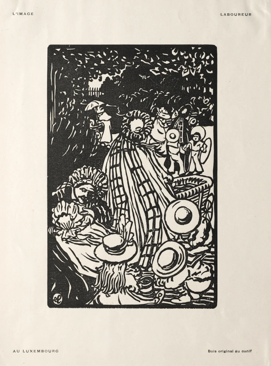 Au Luxembourg (At the Luxembourg Gardens) by Jean-Émile Laboureur, print, 1897