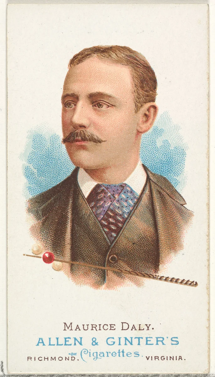 Maurice Daly, Billiard Player, from World's Champions, Series 1 (N28) for Allen & Ginter Cigarettes by Allen & Ginter, print, 1887