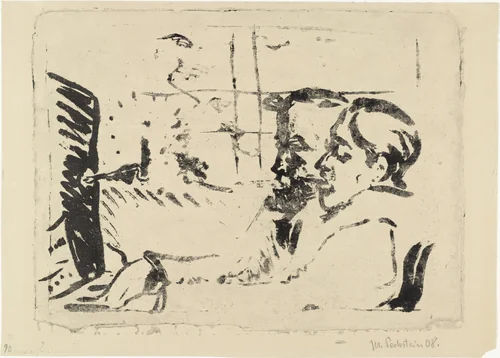 With Four Hands (Vierhändig) by Max Pechstein, print, 1908