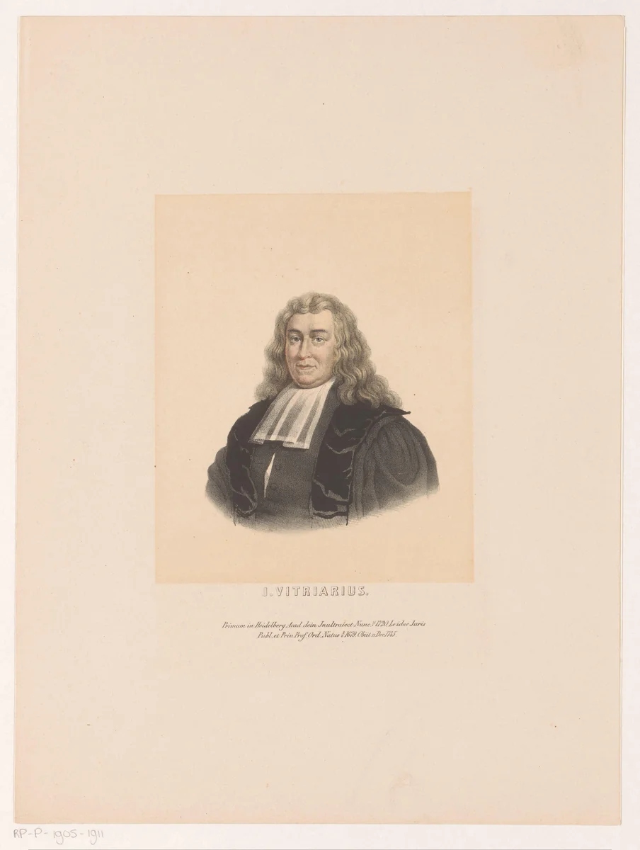 Portret van Johannes Jacobus Vitriarius by Leendert Springer, print, 1850