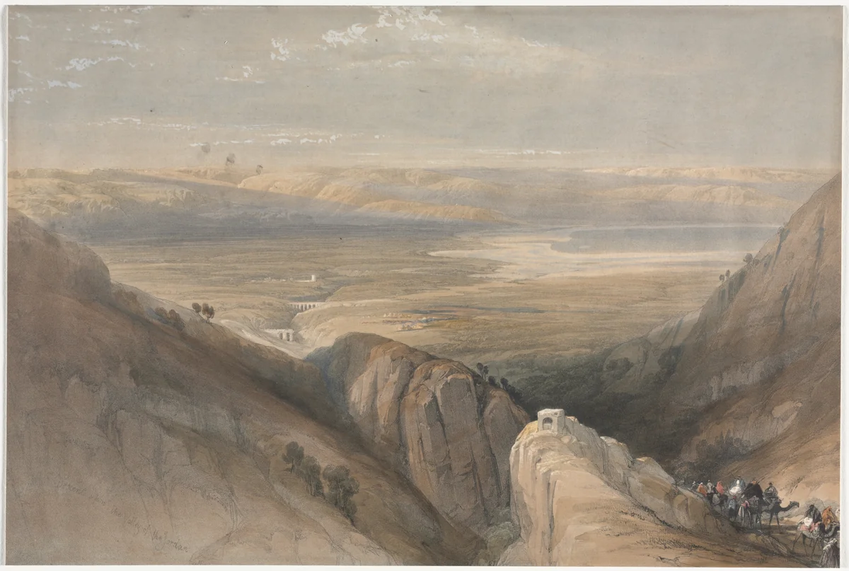 Descent from the Valley of the Jordan by David Roberts, print, 1839