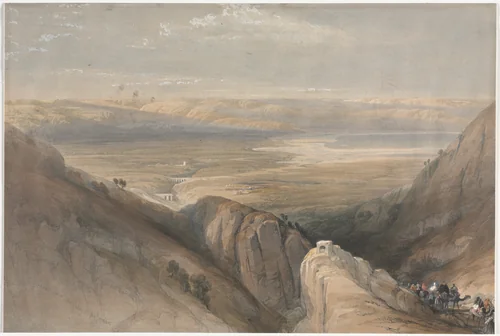 Descent from the Valley of the Jordan by David Roberts, print, 1839