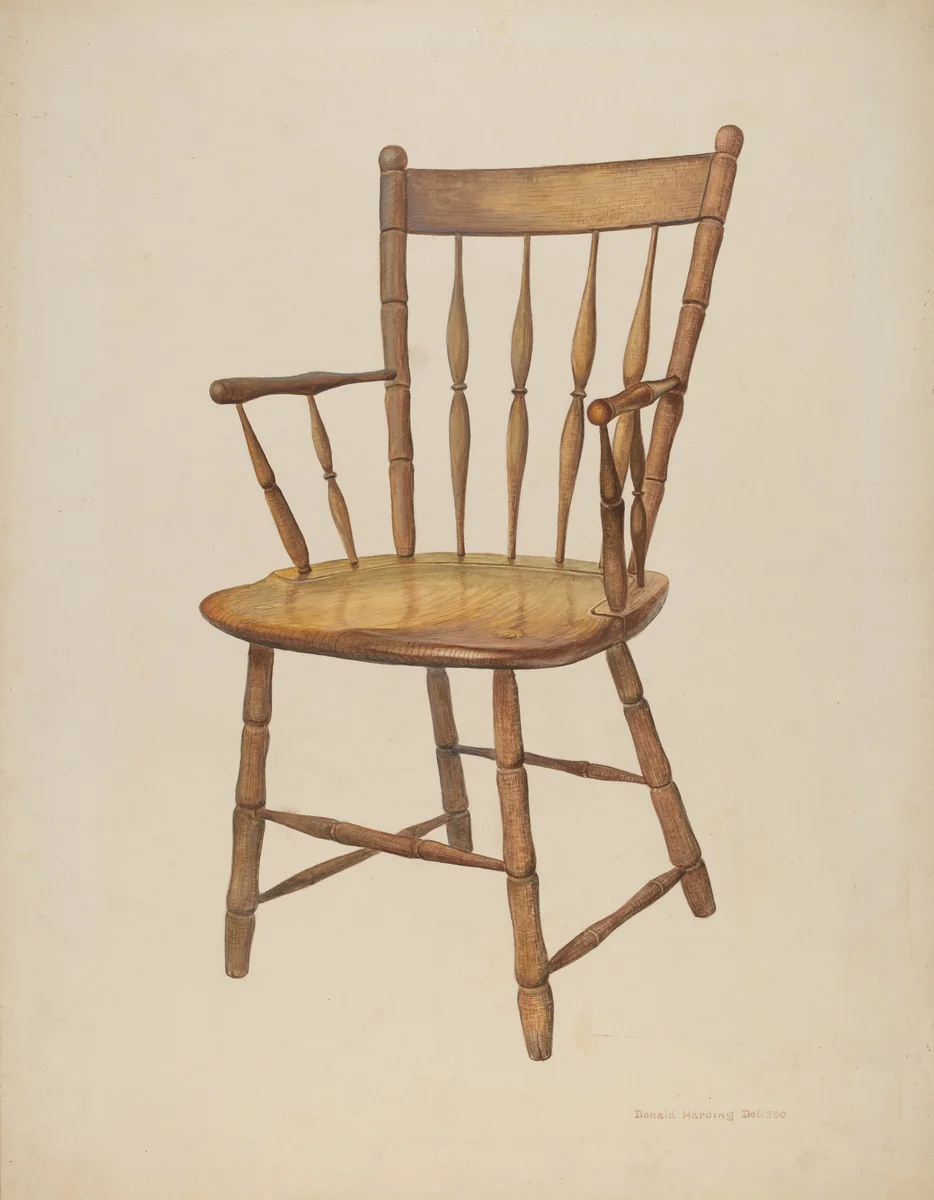 Windsor Armchair by Donald Harding, index of american design, 1940
