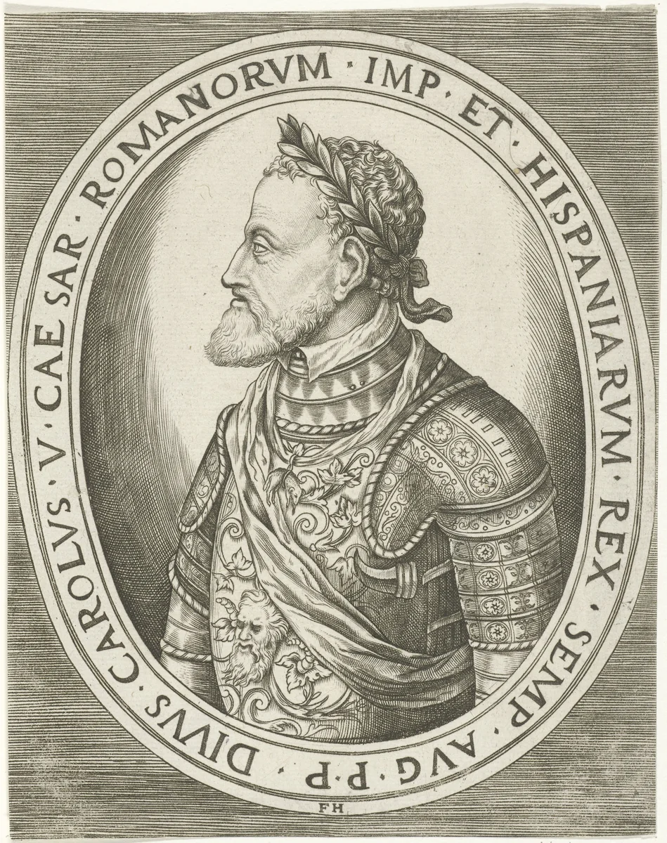 Portret van Karel V van Habsburg by Unknown, print, 1546-1562