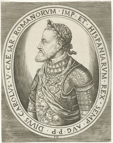 Portret van Karel V van Habsburg by Unknown, print, 1546-1562
