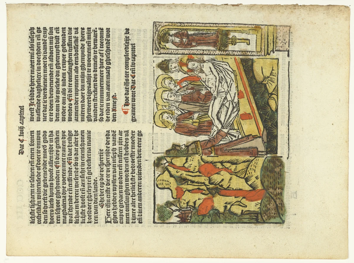 Graflegging van Christus by anonymous, print, 1480-1500
