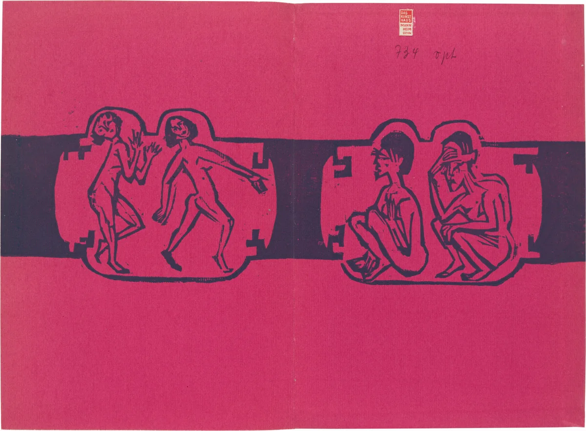 Vorsatz (back endpapers) from Georg Heym: Umbra Vitae (Georg Heym: The Shadow of Life) by Ernst Ludwig Kirchner, volume, 1924