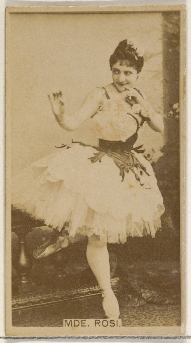Mde. Rosi, from the Actors and Actresses series (N45, Type 8) for Virginia Brights Cigarettes by Allen & Ginter, photograph, 1885-1891