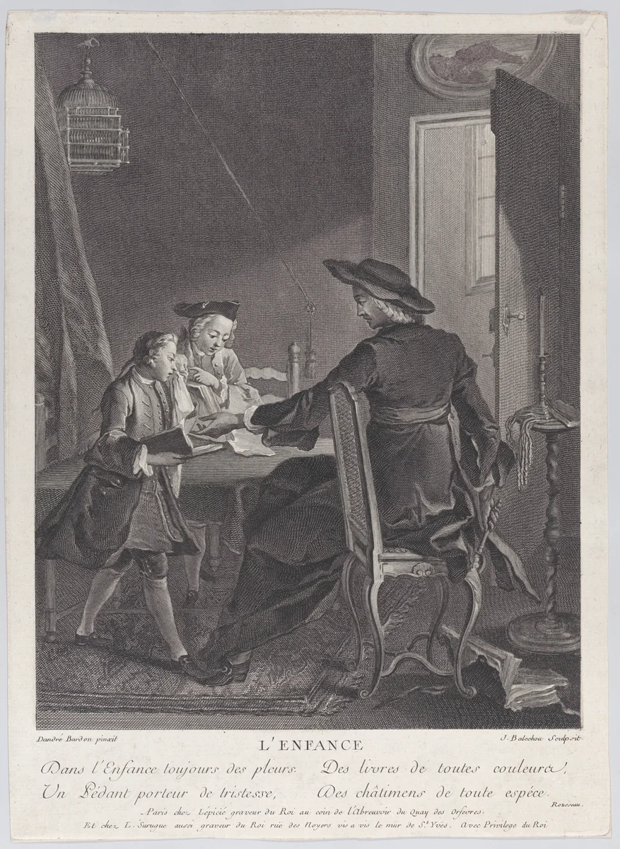 L'Enfance by Jean-Joseph Baléchou, print, 1739-1749