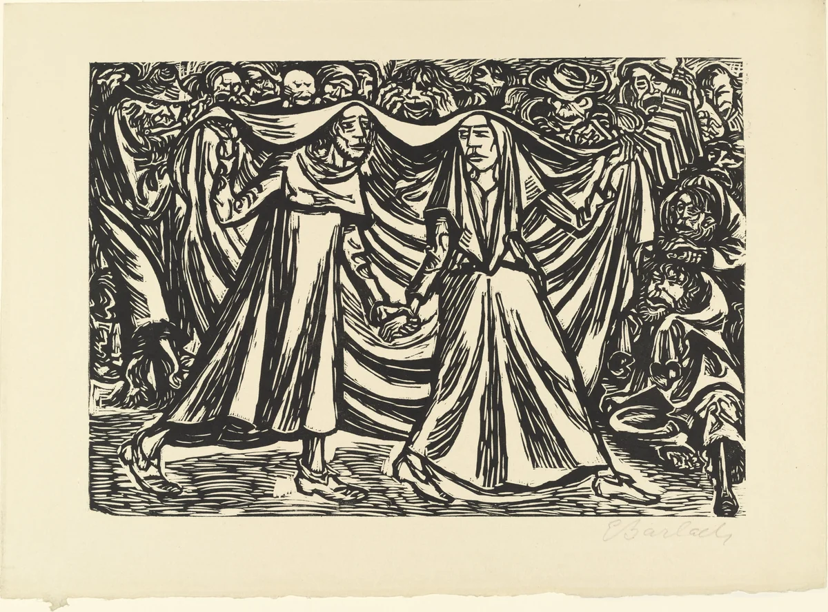 Dance of Death II (Totentanz II) from The Transformations of God (Die Wandlungen Gottes) by Ernst Barlach, print, 1922