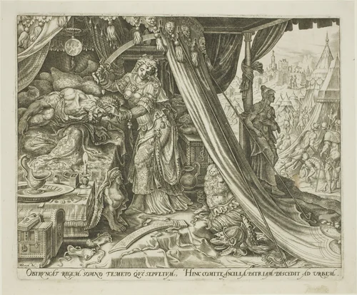 Judith Slaying Holofernes, plate six from The Story of Judith and Holofernes by Philip Galle, print, 1564