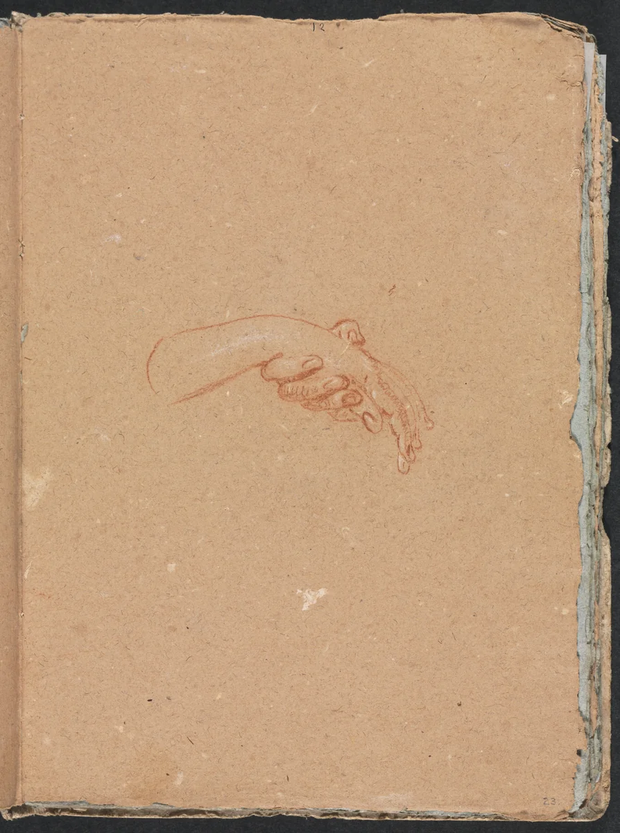 Verona Sketchbook: Study of hands (page 23) by Francesco Lorenzi, book, 1760