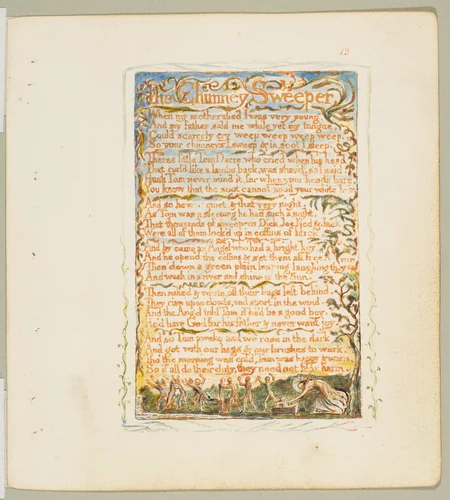 Songs of Innocence: The Chimney Sweeper by William Blake, print, 1789-1825