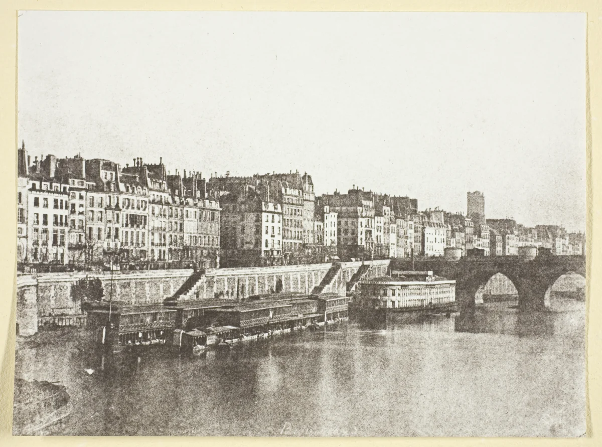 Le Pont-Neuf, les quais, les bains "A la Samaritaine" et la Tour St Jacques by Hippolyte Bayard, photograph, 1847