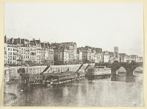Le Pont-Neuf, les quais, les bains "A la Samaritaine" et la Tour St Jacques by Hippolyte Bayard, photograph, 1847