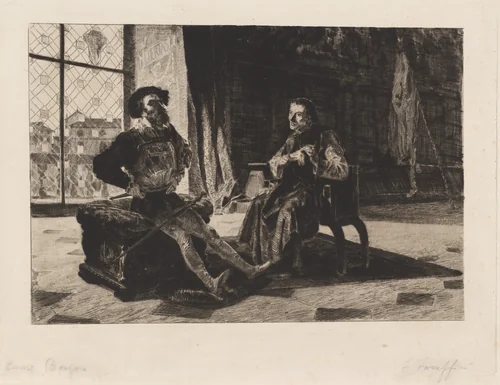 Cesare Borgia and Machiavelli by Federico Faruffini, print, 1866