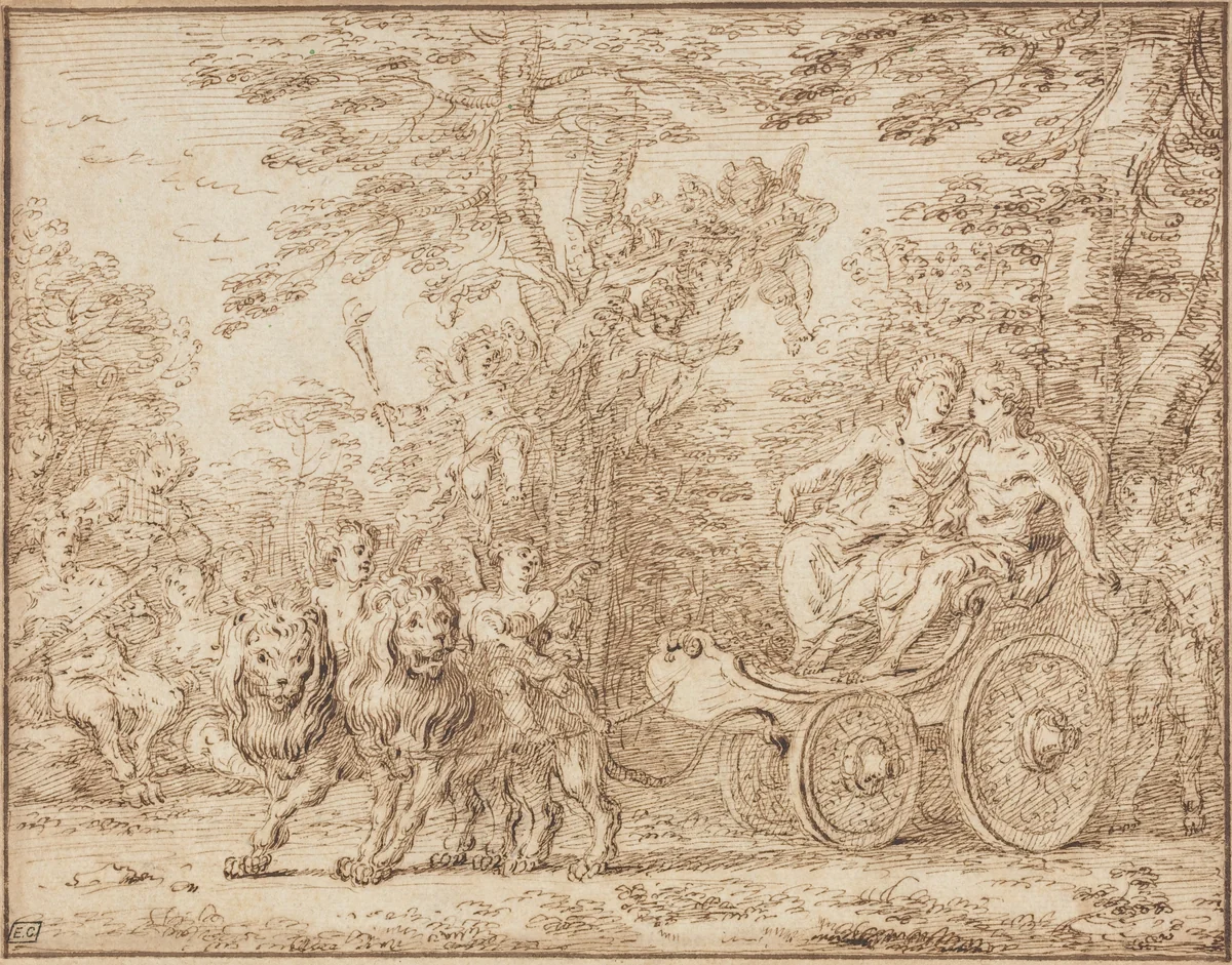 The Triumph of Marriage by Claude Gillot, drawing, 1673-1722