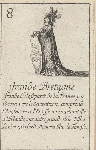 Vrouw uit Groot-Brittanië by Stefano della Bella, print, 1620-1664