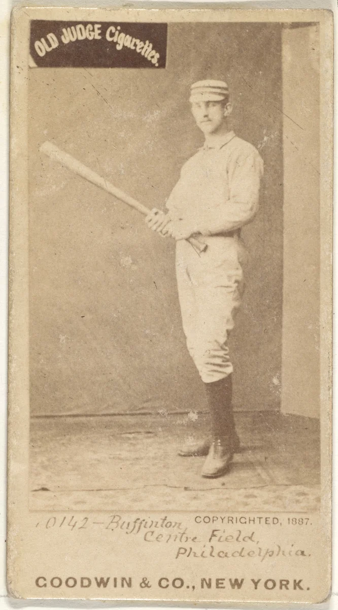 Charles G. Buffington, Center Field, Philadelphia, from the Old Judge series (N172) for Old Judge Cigarettes by Goodwin & Company, photograph, 1887