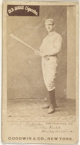 Charles G. Buffington, Center Field, Philadelphia, from the Old Judge series (N172) for Old Judge Cigarettes by Goodwin & Company, photograph, 1887