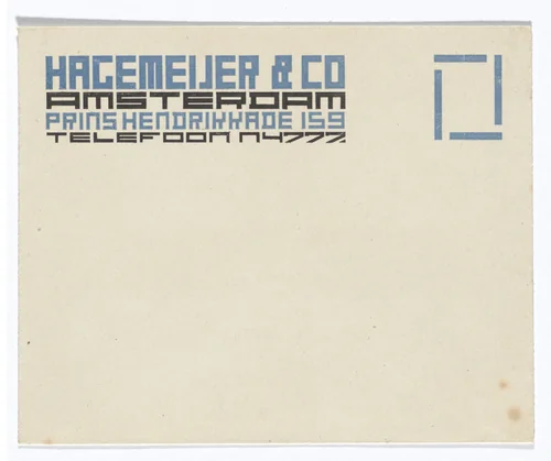 Hagemeijer & Co. stationery envelope by Theo van Doesburg, design, 1919