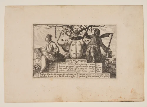 Title-plate, from Views in the Surroundings of Haarlem (Plaisante Plaetsen) by Claes Jansz Visscher, print, 1610-1620