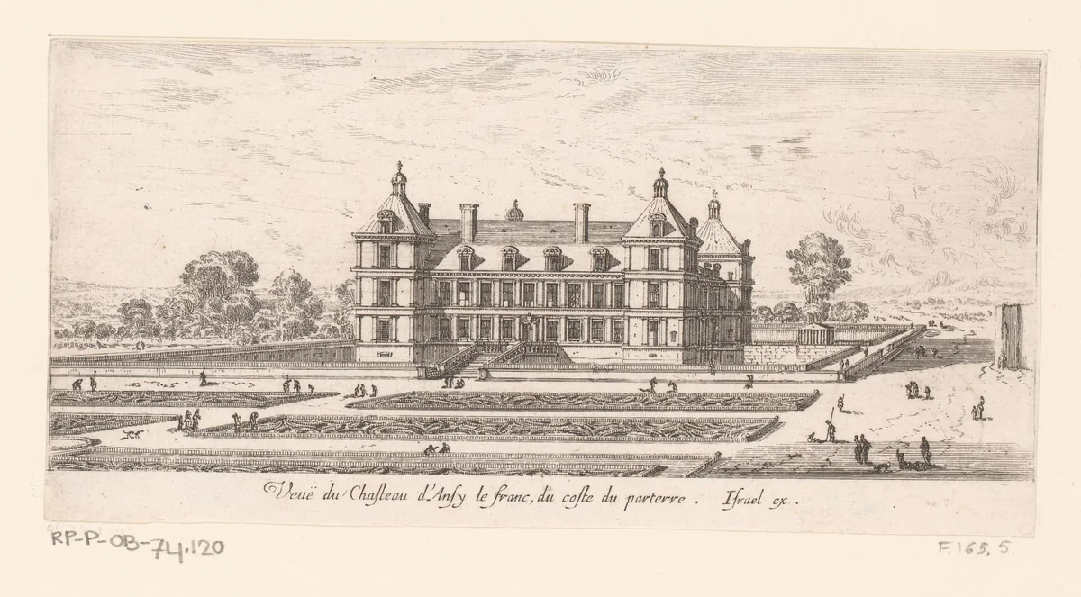 Gezicht op het kasteel van Annecy met tuinen ervoor by Israël Silvestre, print, 1631-1661