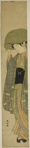 The Basket Hat by Suzuki Harunobu (鈴木春信), print, 1763-1770