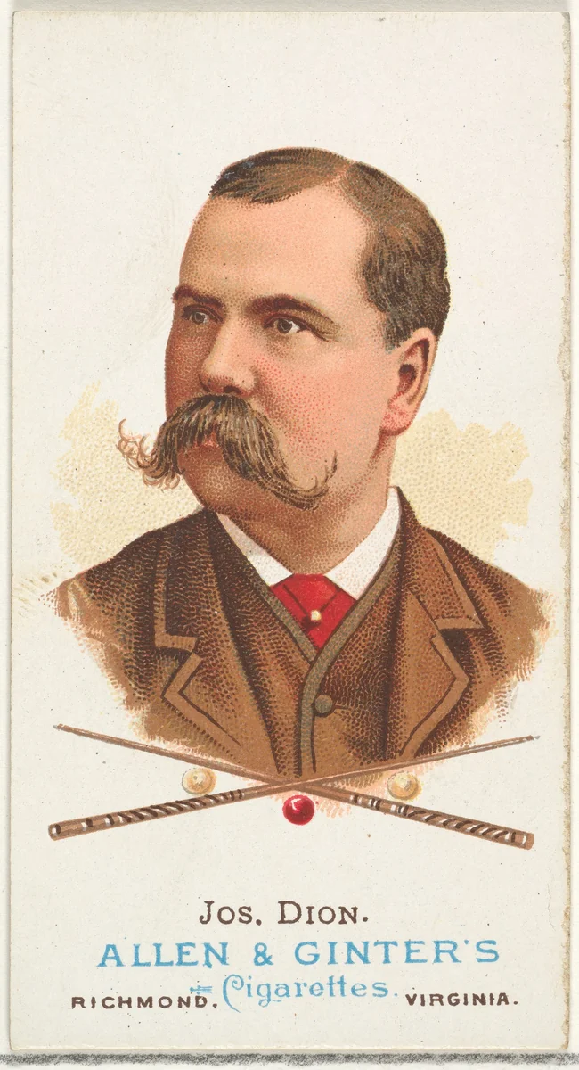 Joseph Dion, Billiard Player, from World's Champions, Series 1 (N28) for Allen & Ginter Cigarettes by Allen & Ginter, print, 1887