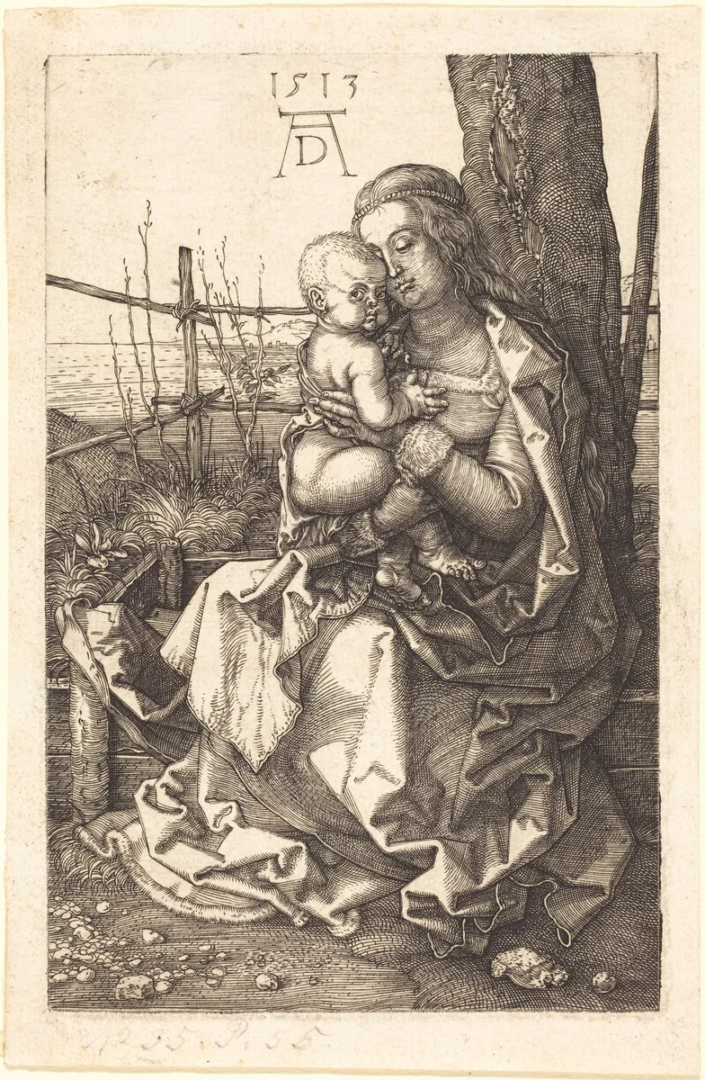 The Virgin and Child Seated by a Tree by Albrecht Dürer, print, 1513