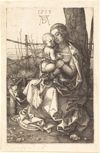 The Virgin and Child Seated by a Tree by Albrecht Dürer, print, 1513