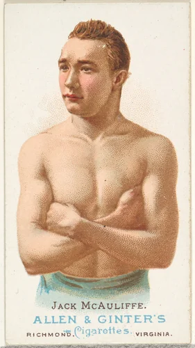 Jack McAuliffe, Pugilist, from World's Champions, Series 1 (N28) for Allen & Ginter Cigarettes by Allen & Ginter, print, 1887