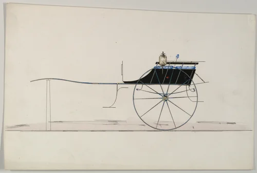 Dog Cart (unnumbered) by Brewster & Co., drawing, 1855-1874