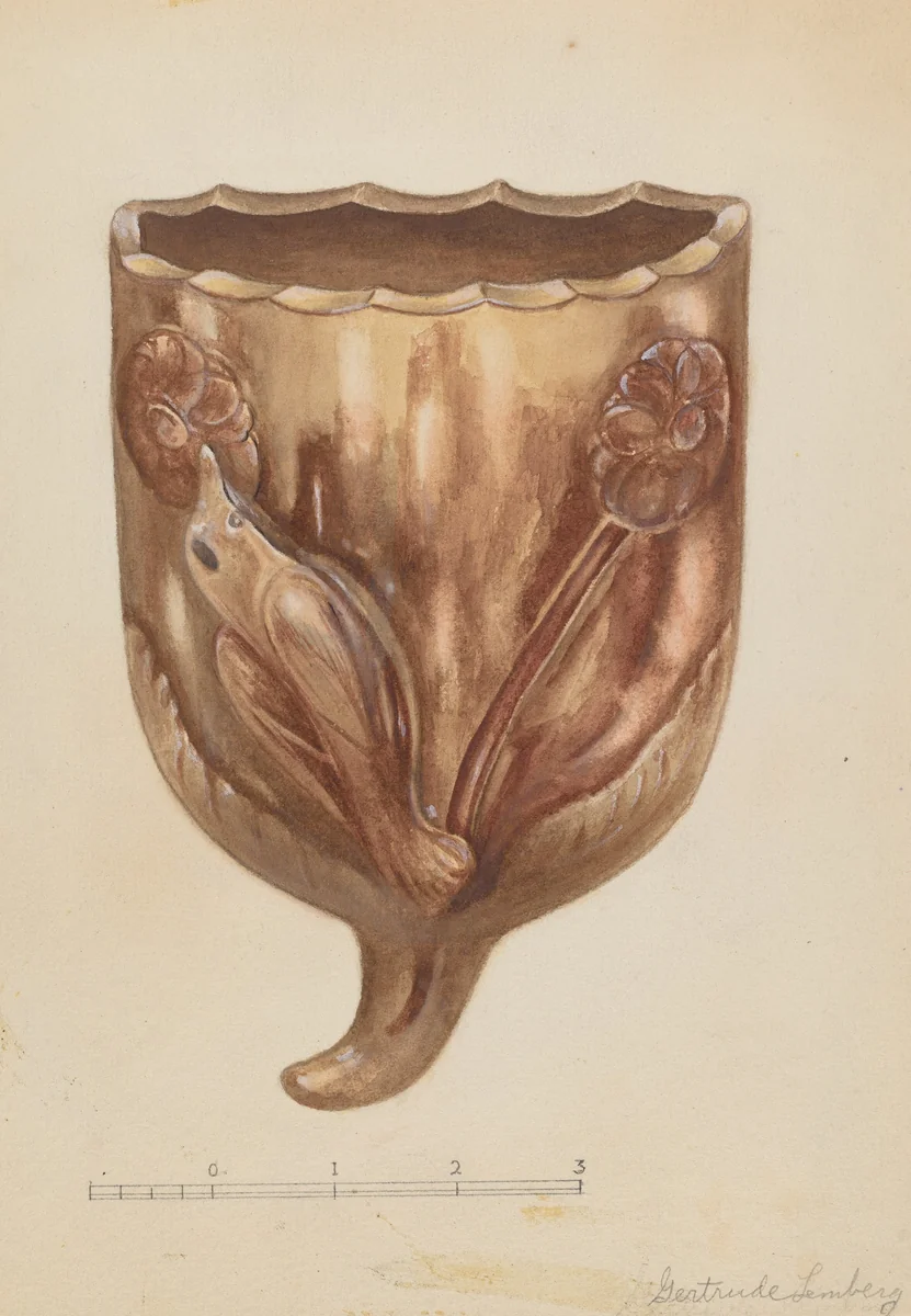 Wall Pocket for Flowers by Gertrude Lemberg, index of american design, 1936