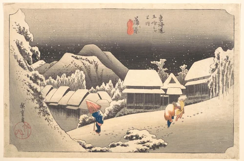 Evening Snow by Utagawa Hiroshige (歌川広重), print, 1797-1861