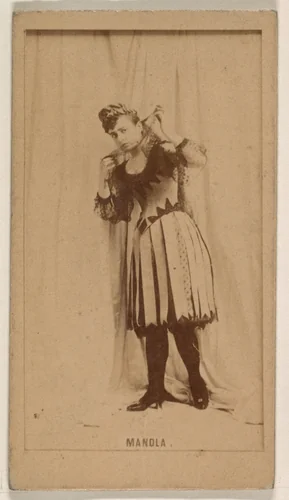 Miss Manola, from the Actresses series (N245) issued by Kinney Brothers to promote Sweet Caporal Cigarettes by Kinney Brothers Tobacco Company, photograph, 1890