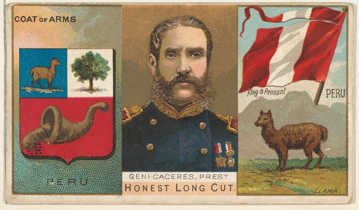 General Caceres, President of Peru, from the Rulers, Flags, and Coats of Arms series (N126-1) issued by W. Duke, Sons & Co. by W. Duke, Sons & Co., print, 1888