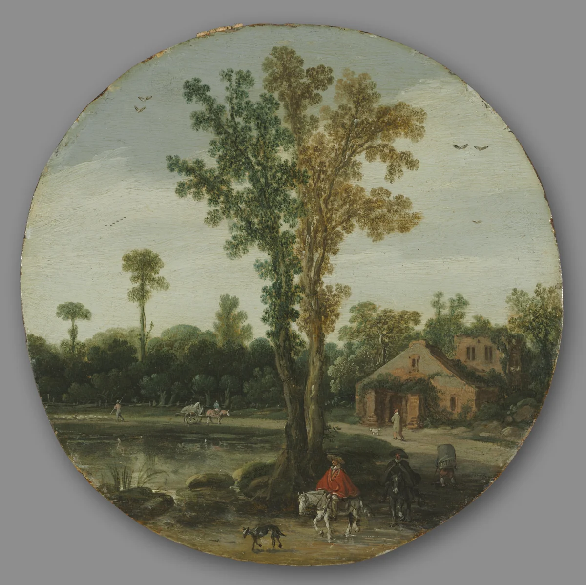 Travelers by a Lake by Esaias van de Velde, painting, 1625