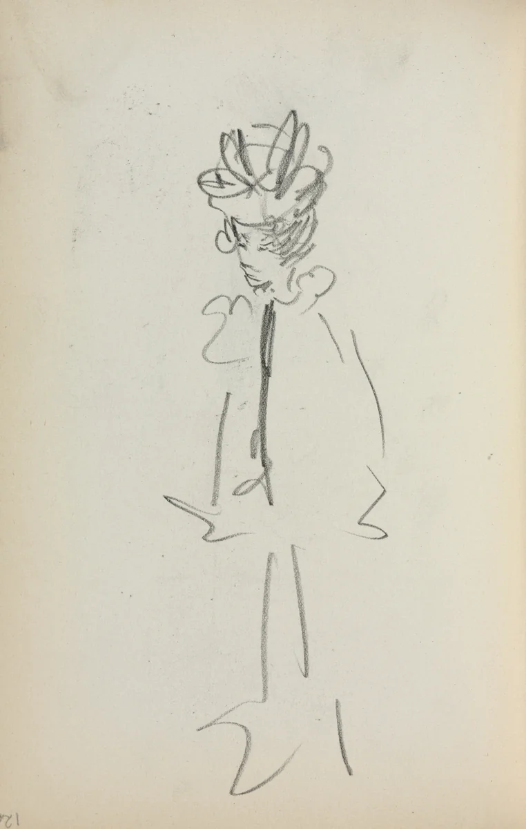 Italian Sketchbook: Standing Woman 3/4 View (page 126) by Maurice Prendergast, book, 1898-1899