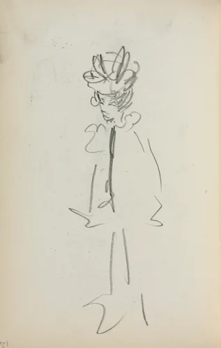 Italian Sketchbook: Standing Woman 3/4 View (page 126) by Maurice Prendergast, book, 1898-1899