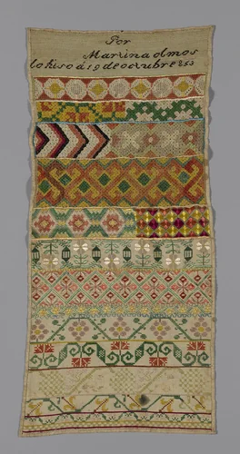 Sampler by Mexico, textile, 1800-1900
