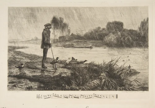 Les Canards l'ont bien passée by Félix Bracquemond, print, 1856