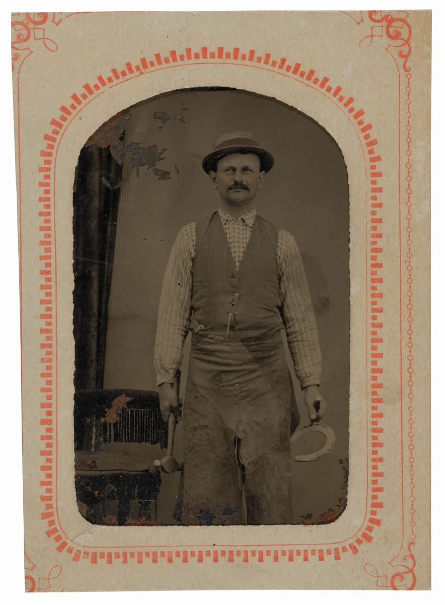 Portrait of a Blacksmith by American 19th Century, photograph, 1840-1899