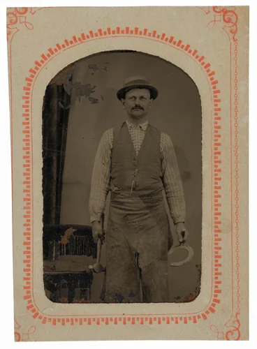 Portrait of a Blacksmith by American 19th Century, photograph, 1840-1899