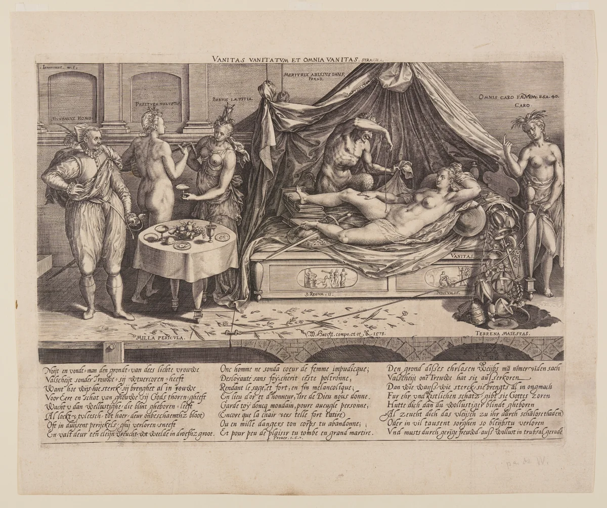 Vanitas by Hieronymus Wierix, print, 1578