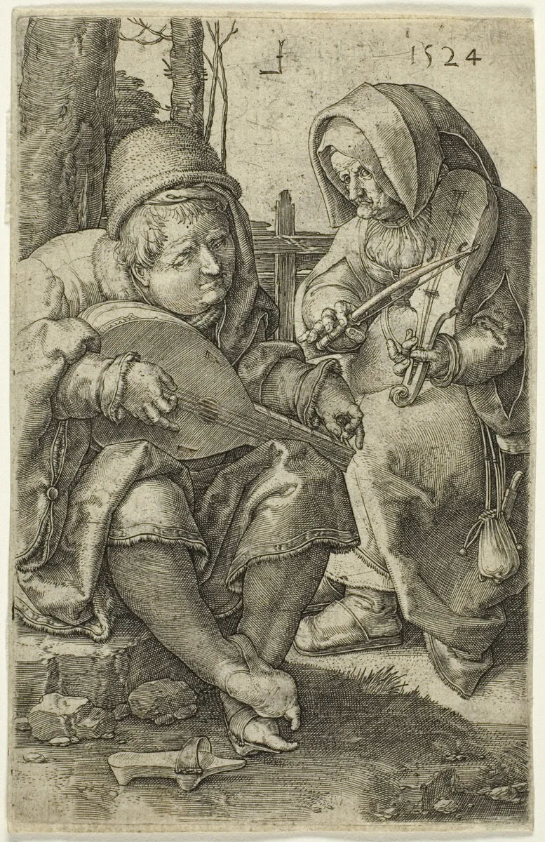 The Musicians by Lucas van Leyden, print, 1524