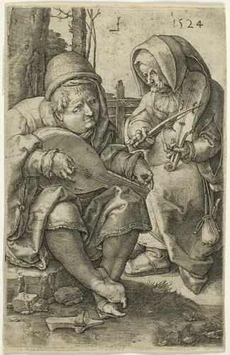 The Musicians by Lucas van Leyden, print, 1524