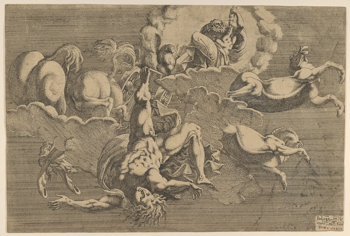 The Fall of Phaeton by Antonio Fantuzzi, print, 1545