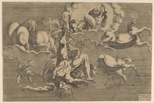 The Fall of Phaeton by Antonio Fantuzzi, print, 1545