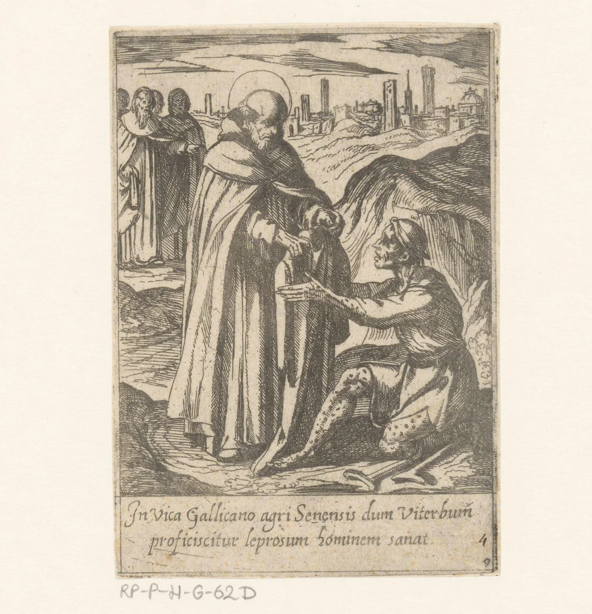De heilige Philippus geneest een leproos by Antonio Tempesta, print, 1591